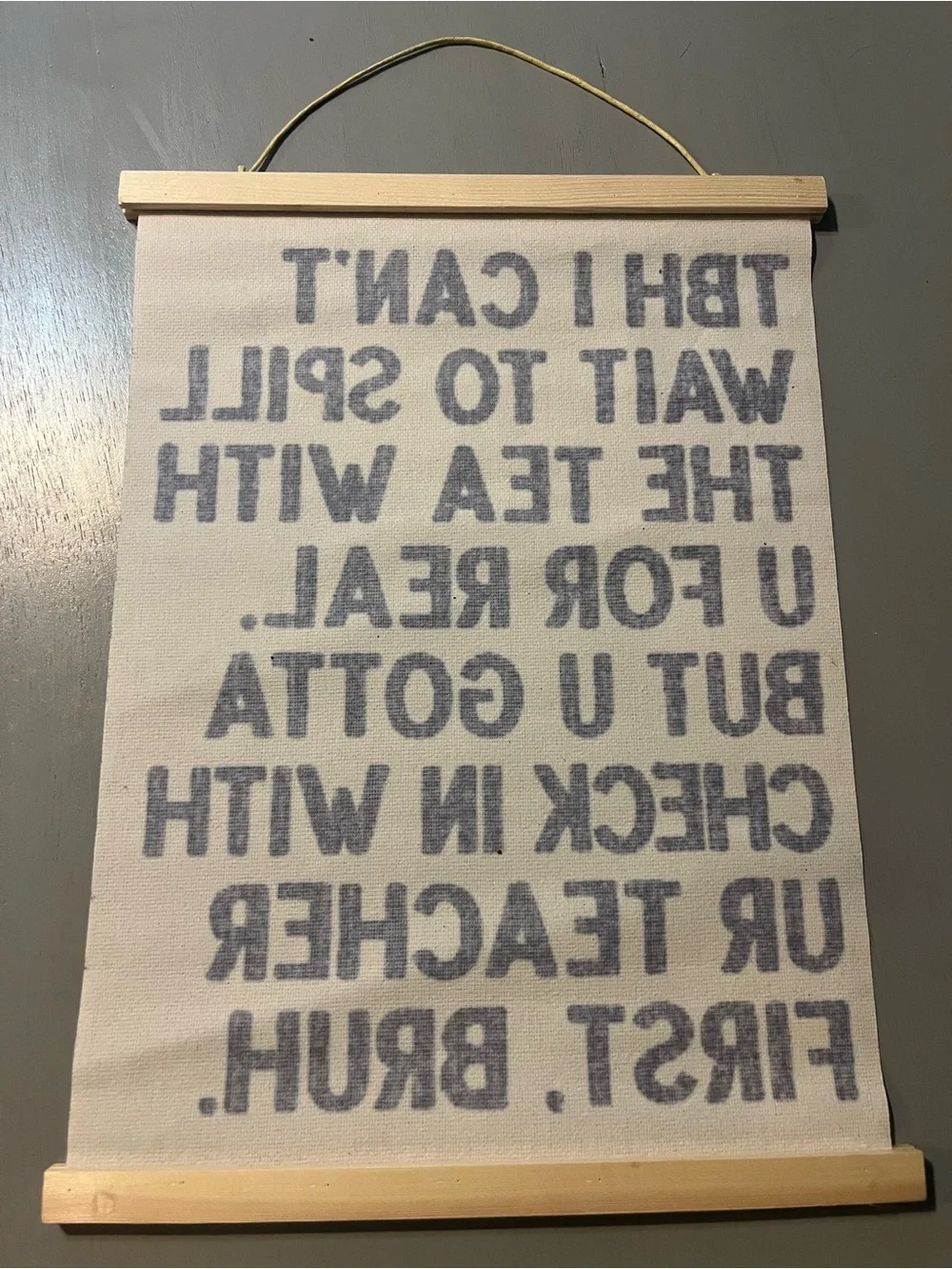Gen Z Slang Principal or School Counselor Office Sign | Canvas Scroll Hanging